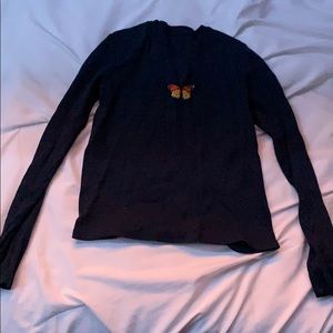 navy blue long sleeve bitterly tee (brandy)